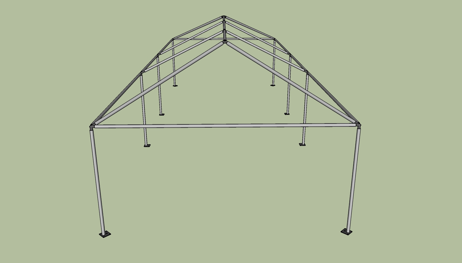 15x40 frame tent side view